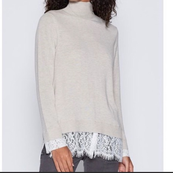 Joie Sweaters - *NEW* JOIE FREDRIKA Lace Trimmed Sweater Size S